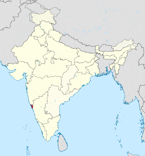 Ubicación de Goa. mapa de Wikimedia
