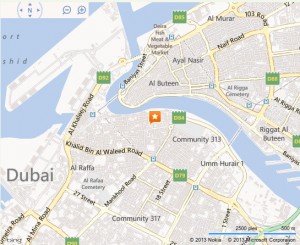 El punto rojo marca la ubicación de la fortaleza. El mapa no es nuestro, es de Microsoft
