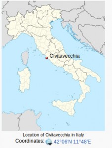 Ubicación e Civitavecchia. Gentileza Wikipedia