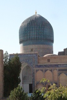 Un detalle de la cúpula con sus famosos azules